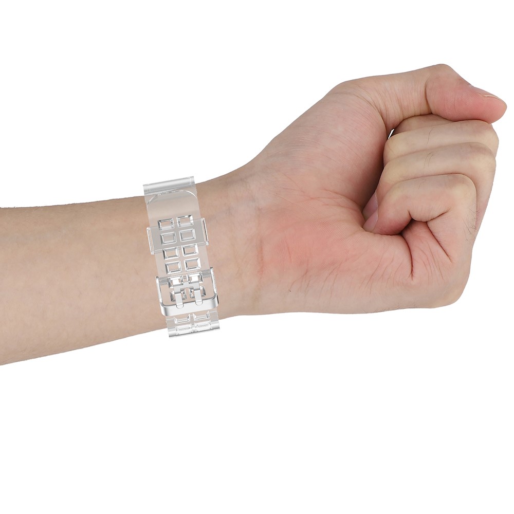 22,5 Milímetros De Silicone Transparente Relógio Inteligente Cinta Universal Para Fitbit Versa 3 / Sentido - Preto Transparente-6