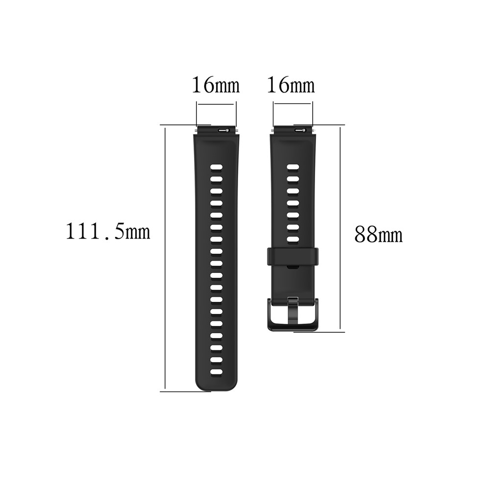 Soft Silicone Watch Strap Replacement 16mm for Huawei TalkBand B3 / B6 - Black-9