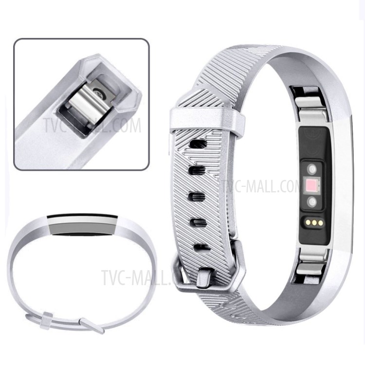 Silicone Metallic Replacement Band Strap for Fitbit Alta HR / Alta - Silver-2