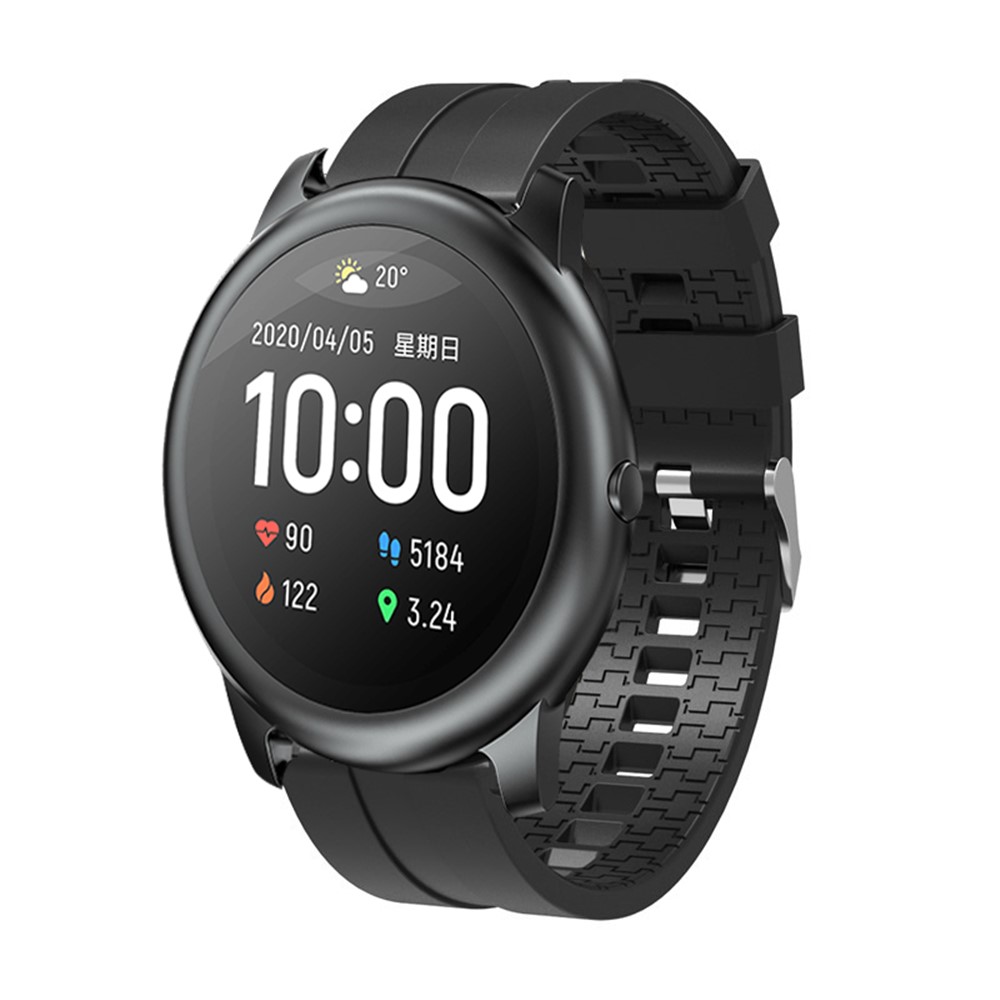 Fashion Silicone Watch Strap 22mm for Xiaomi Haylou Solar Smart Watch - Black-2
