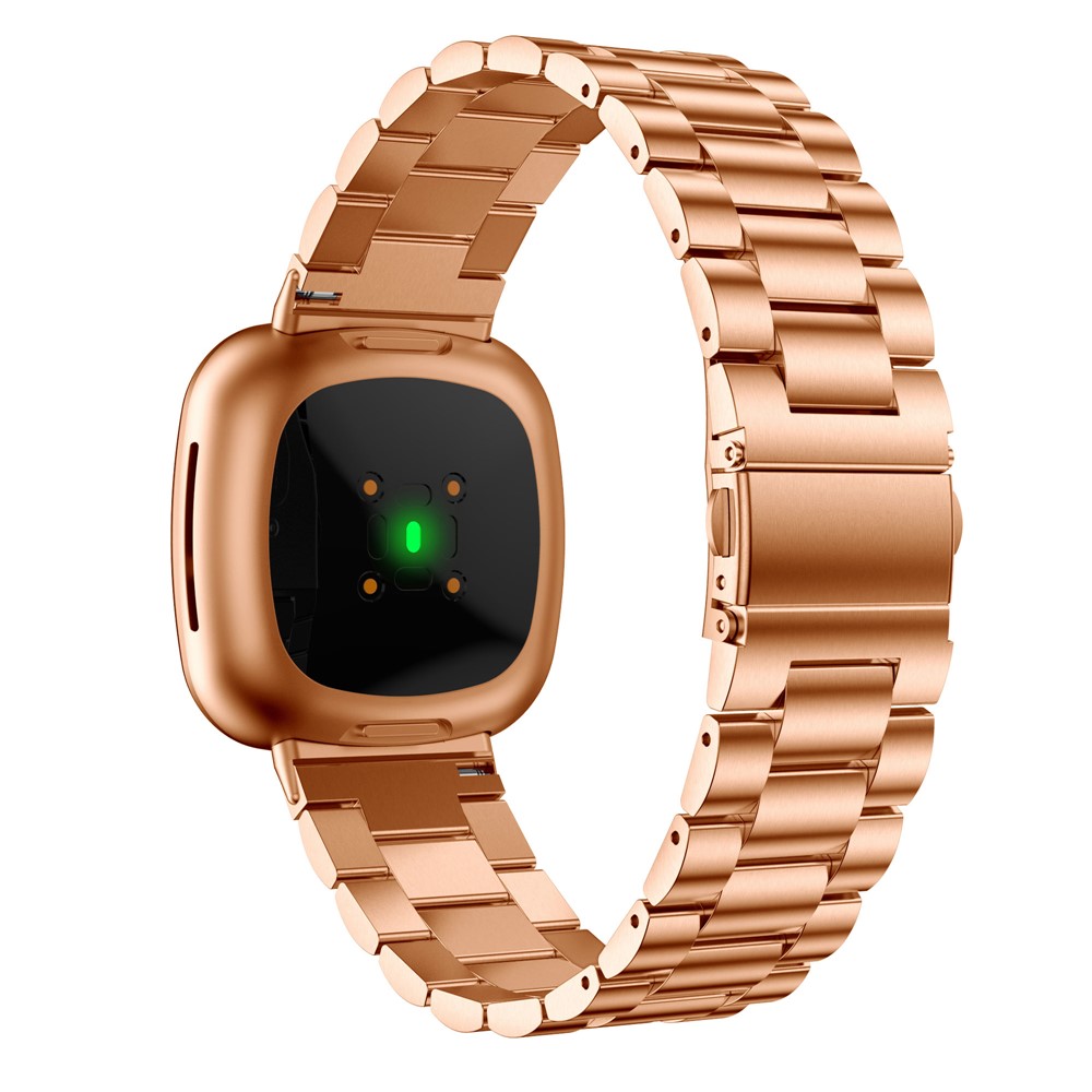 Stainless Steel Smart Watch Band Replacement for Fitbit Versa 3 - Rose Gold-2