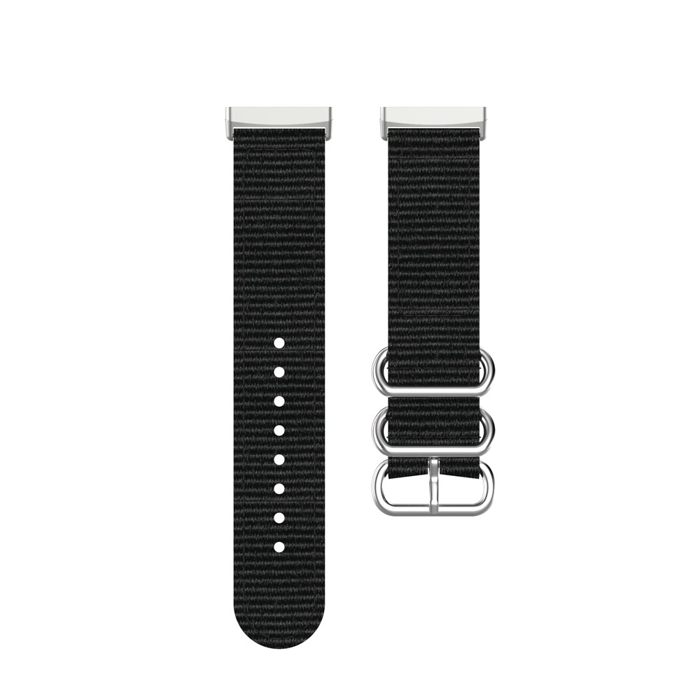 Nylon Canvas Strap Replacement for Fitbit Versa 3/Sense Watch Band - Black-5