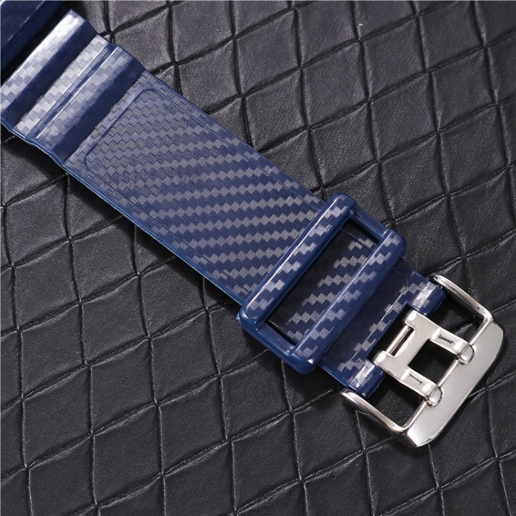 Texture En Fibres De Carbone TPU Bracelet De Montre Avec Un Remplacement De Trame Pour Montre De Pomme Series5 / 4 40MM / Série 3/2/1 38mm - Bleu-4