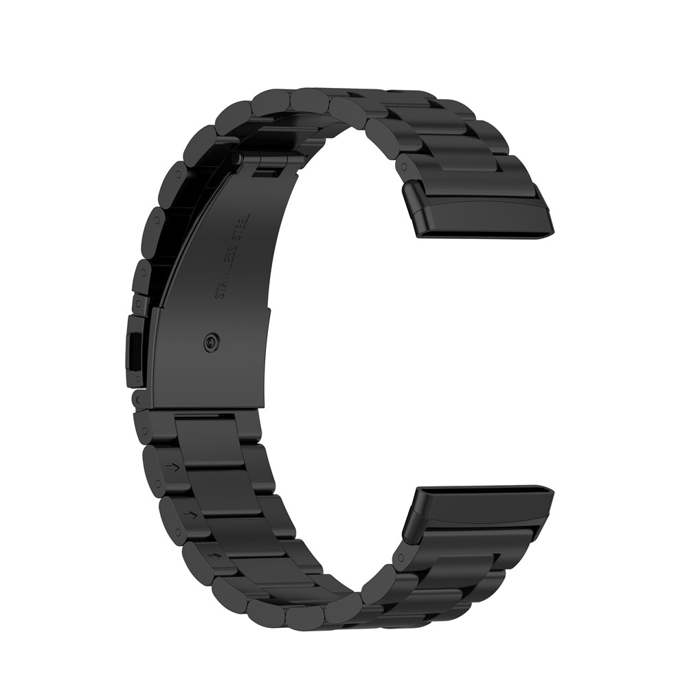 Stainless Steel Three Bead Buckle Chain Band for Fitbit Versa 3/Sense Watchband Replacement - Black-3