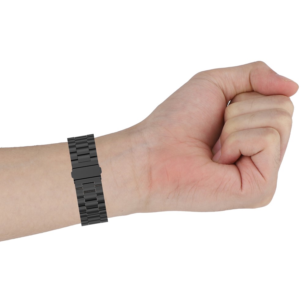 Stainless Steel Three Bead Buckle Chain Band for Fitbit Versa 3/Sense Watchband Replacement - Black-9