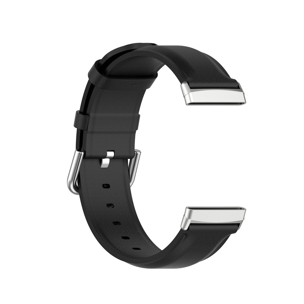 Genuine Leather Smart Watch Strap for Fitbit Versa 3/Sense Replacement Band - Black-3