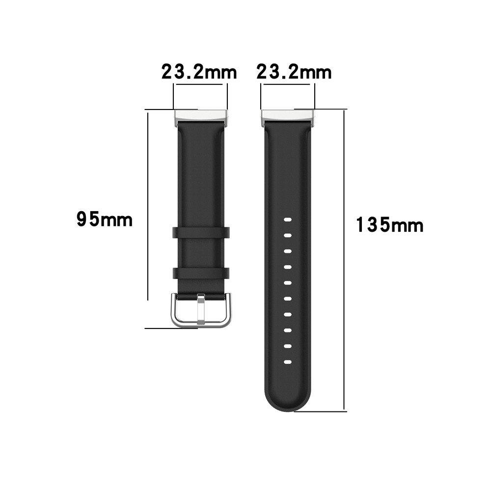 Genuine Leather Smart Watch Strap for Fitbit Versa 3/Sense Replacement Band - Black-8