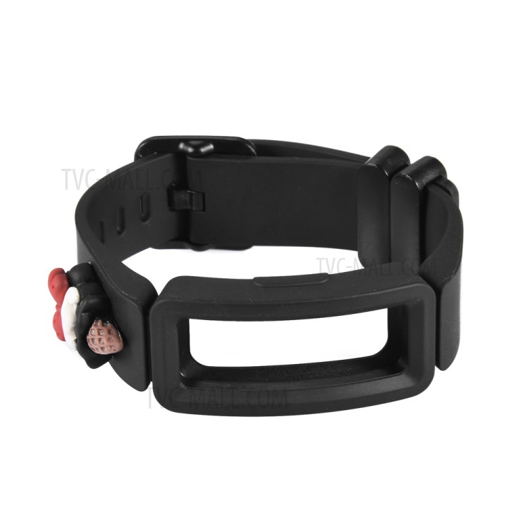 Integrated Frame Doll Decor Silicone Watch Band for Fitbit Ace 2/Inspire/Inspire HR - Black-5