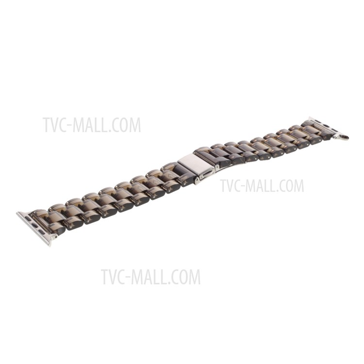 Acrylic Watch Band + Watch Frame Case for Apple Watch Series 6/SE/5/4 44mm, Series 3/2/1 42mm - Gold-4