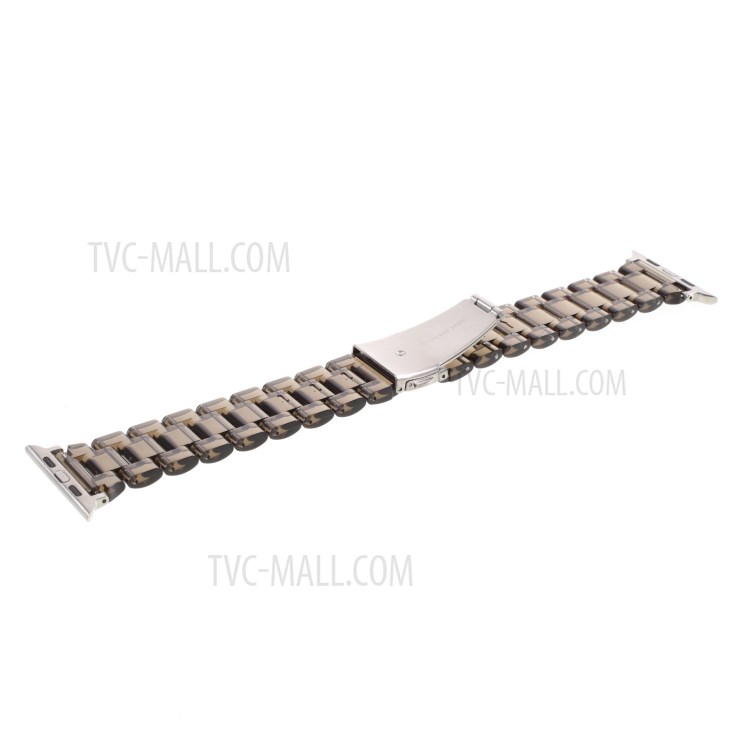 Acrylic Watch Band + Watch Frame Case for Apple Watch Series 6/SE/5/4 44mm, Series 3/2/1 42mm - Gold-5