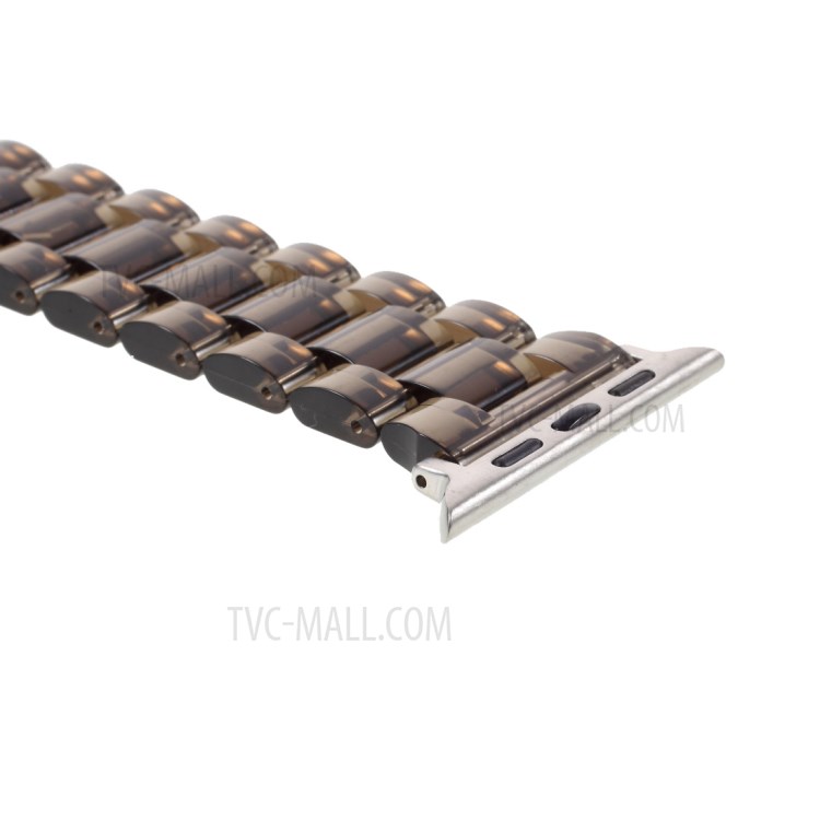 Acrylic Watch Band + Watch Frame Case for Apple Watch Series 6/SE/5/4 44mm, Series 3/2/1 42mm - Gold-7