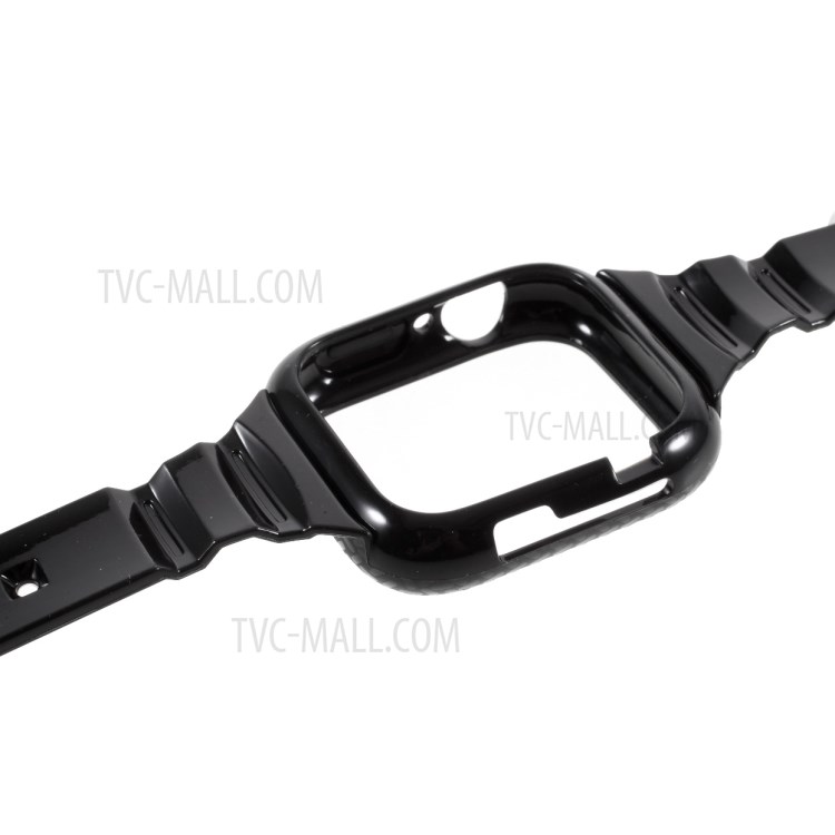 Woven Pattern TPU Watch Band with Frame Replacement for Apple Watch Series 6 SE 5 4 40mm / Series 3 2 1 38mm - Black-4