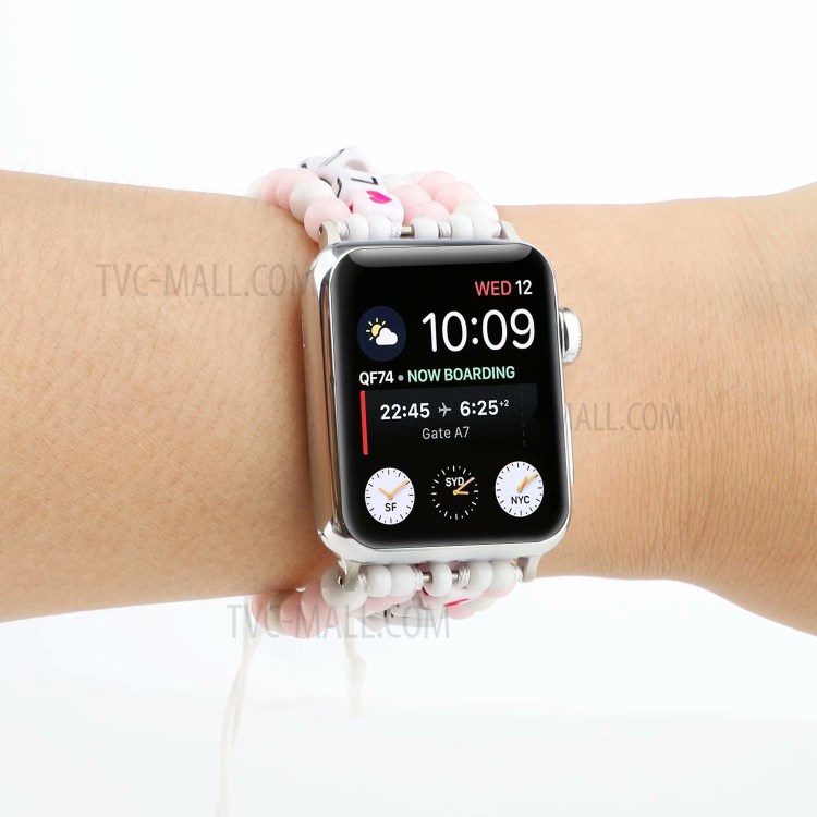 New Style Lucky Beads Braided Replacement Watch Strap for Apple Watch Series 1/2/3 38mm / Apple Watch Series 4/5/6/SE 40mm - Pink-5