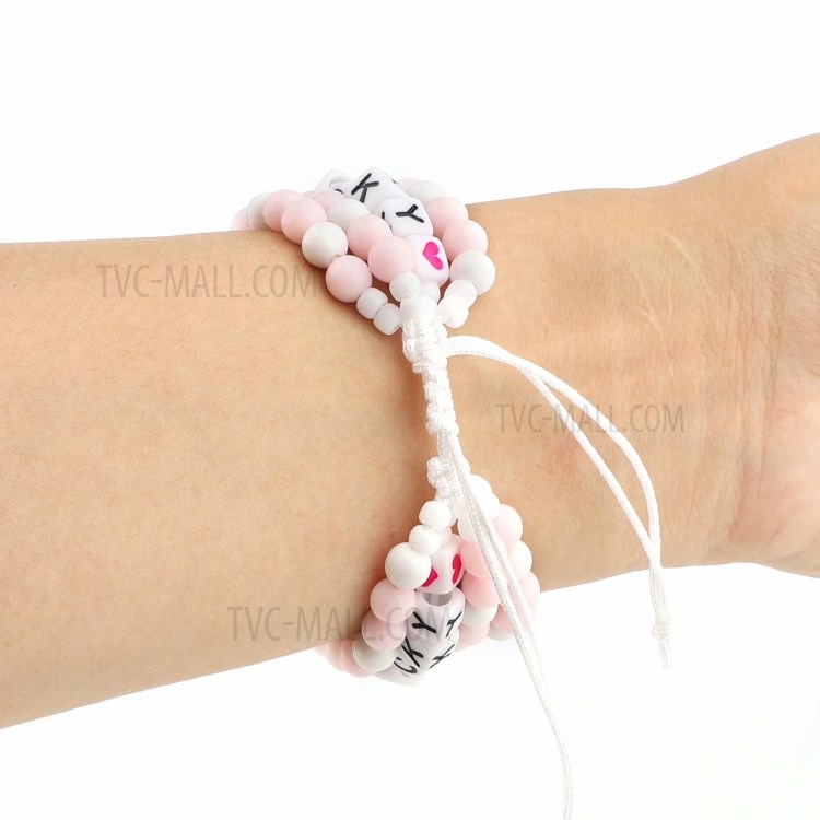 New Style Lucky Beads Braided Replacement Watch Strap for Apple Watch Series 1/2/3 38mm / Apple Watch Series 4/5/6/SE 40mm - Pink-6