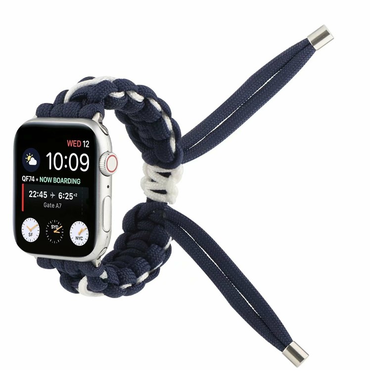 Neue Art Geflochten Ersatzuhrenarmband Für Apple Watch Serie 1/2/3 38mm / Apfel-Uhr-Serie 4/5/6 / SE 40mm - Dunkelblau-3