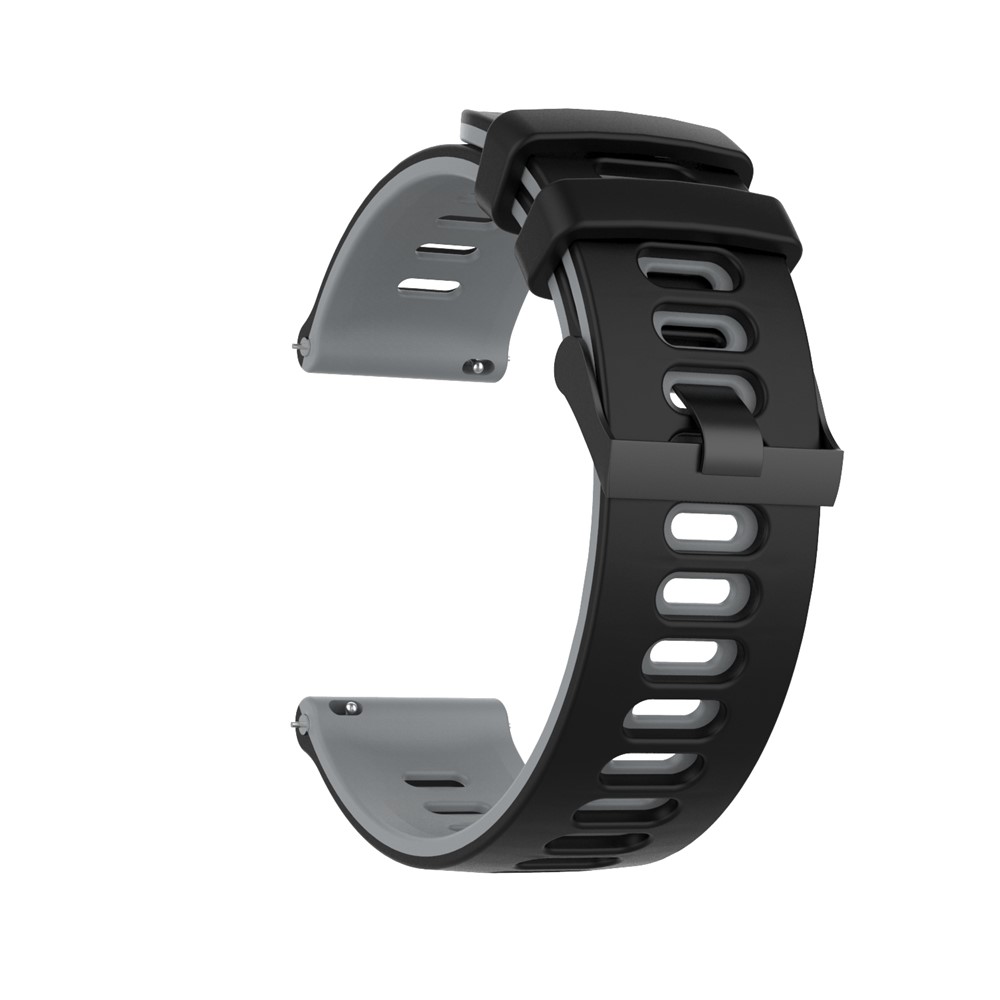 22mm Dual-colors Silicone Strap Watch Replace Band for Samsung Galaxy Watch 46mm - Black/Grey-1