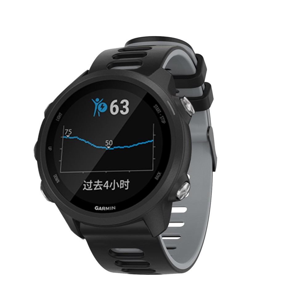 22mm Dual-colors Silicone Strap Watch Replace Band for Samsung Galaxy Watch 46mm - Black/Grey-4