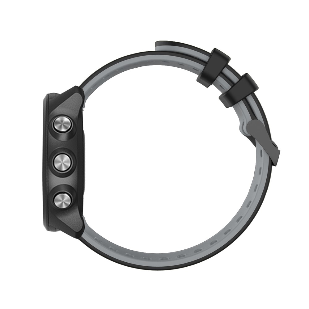 22mm Dual-colors Silicone Strap Watch Replace Band for Samsung Galaxy Watch 46mm - Black/Grey-5