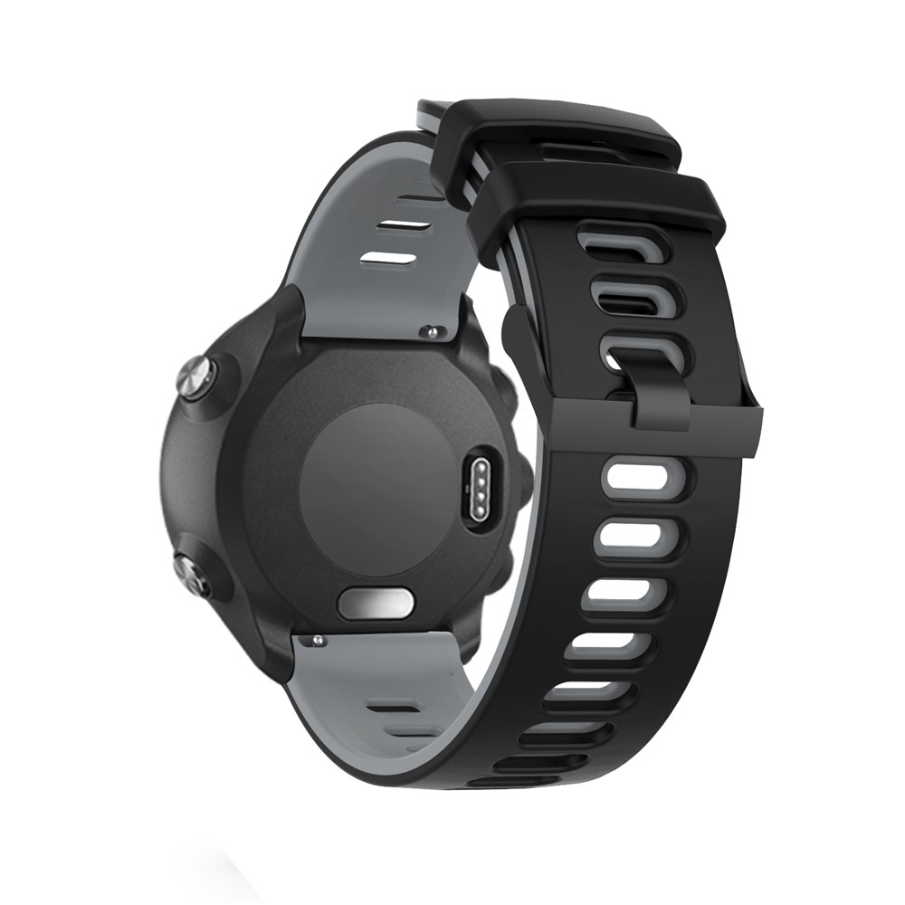 22mm Dual-colors Silicone Strap Watch Replace Band for Samsung Galaxy Watch 46mm - Black/Grey-6