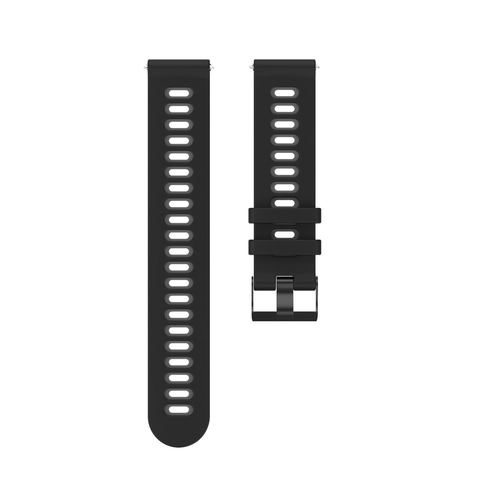 22mm Dual-colors Silicone Strap Watch Replace Band for Samsung Galaxy Watch 46mm - Black/Grey-7