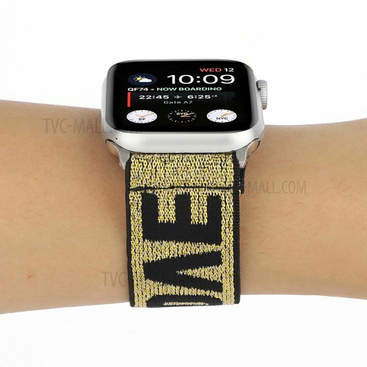 Elastisches Tuch Ersatzuhrarmband Für Apple Watch Serie 4/5/6 / SE 40mm / Watch-Serie 1/2/3 38mm - Stil A.-4