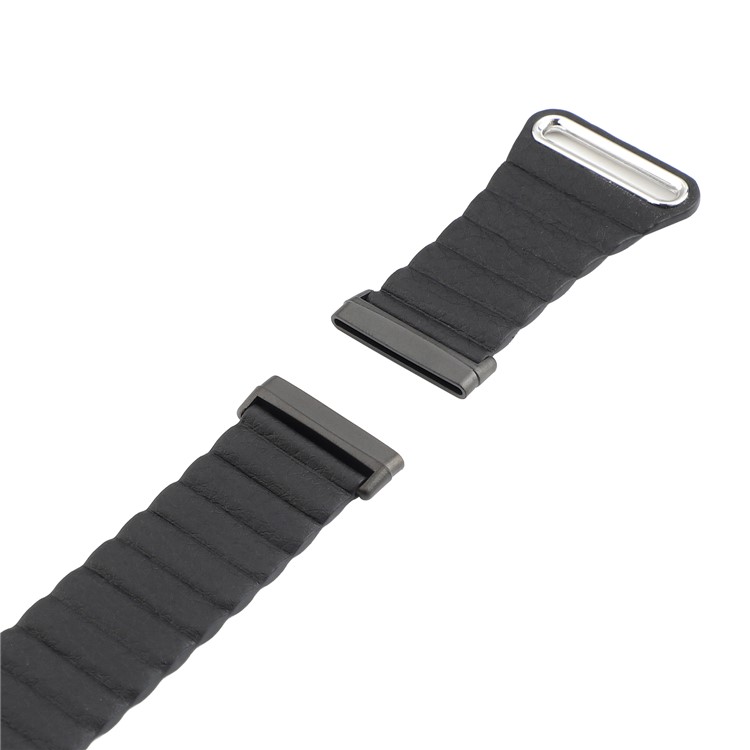 Genuine Leather Watchband Replacement 22mm for Fitbit Versa 3 - Black-2