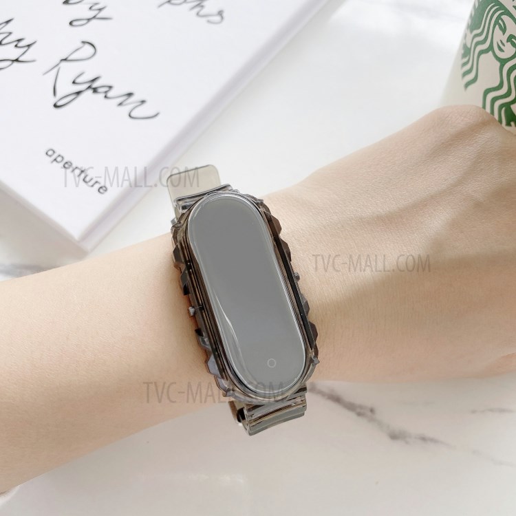 TPU Smart Watch Frame Cover Replacement Strap for Xiaomi Mi Band 3/4/5 - Black-1