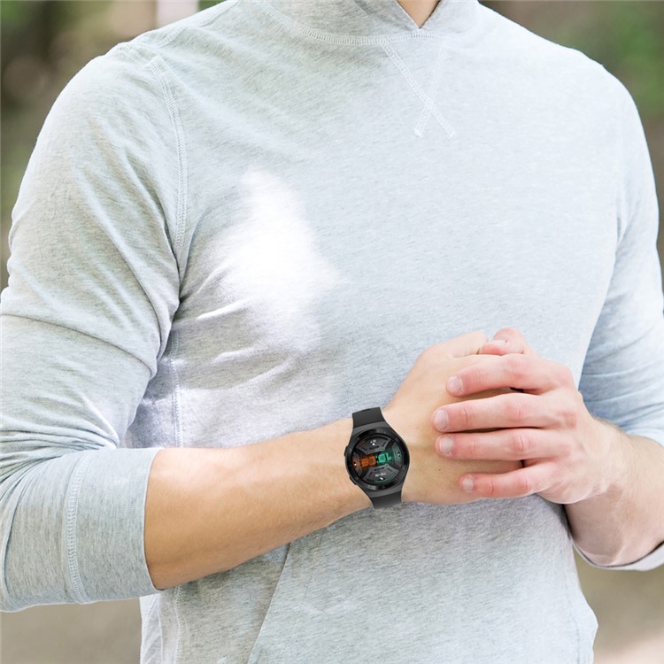 Sports Silicone Watch Band for Huawei Watch GT 2e Replacement Strap - Black-11