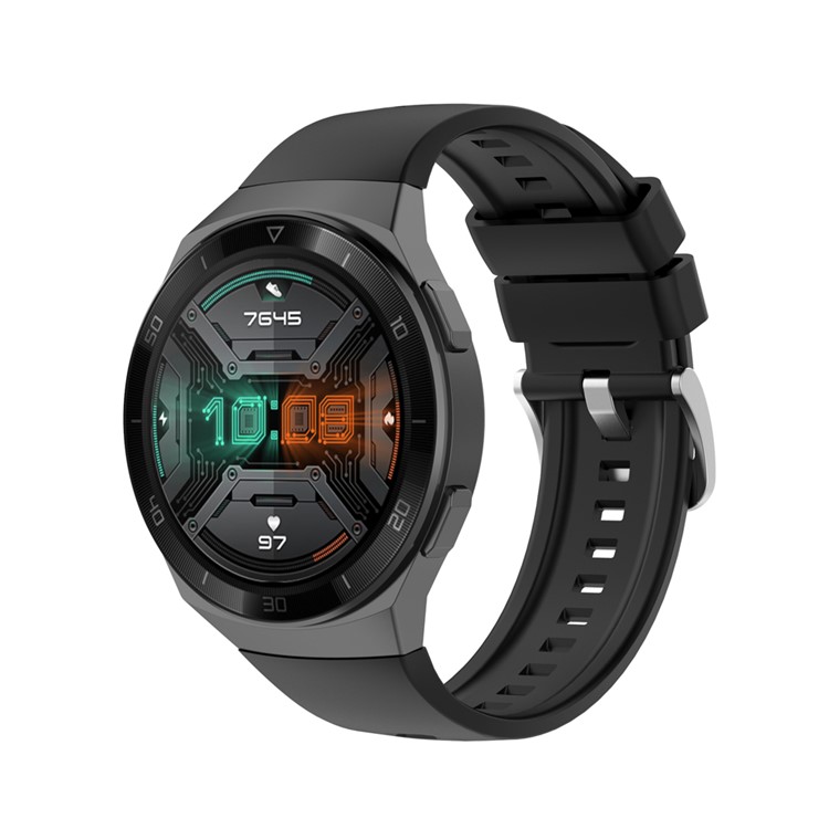 Sports Silicone Watch Band for Huawei Watch GT 2e Replacement Strap - Black-4
