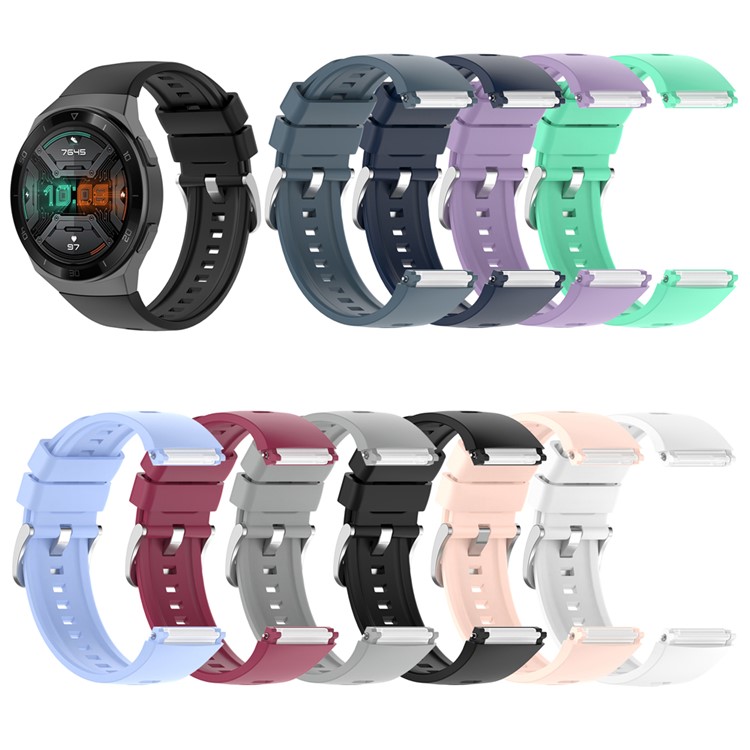 Sports Silicone Watch Band for Huawei Watch GT 2e Replacement Strap - Black-6