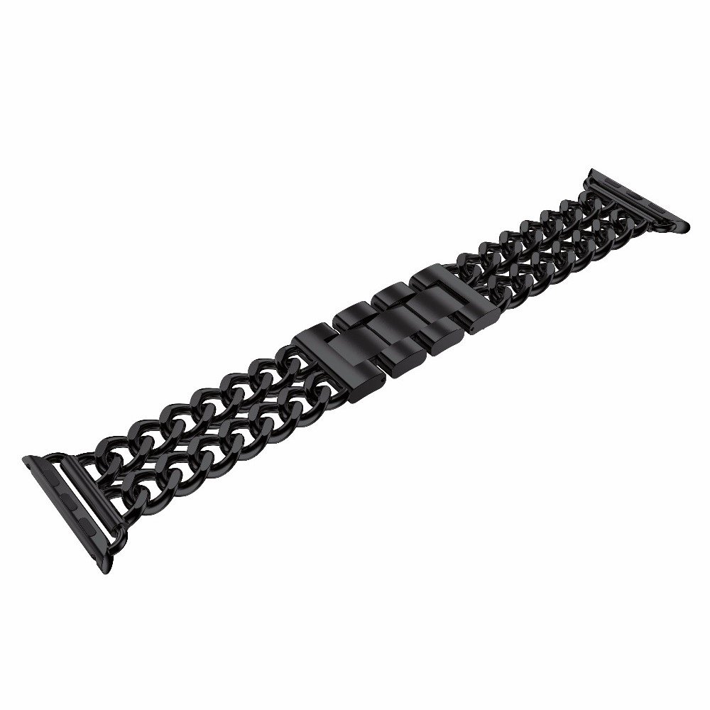 Stahlarmbanduhrband Für Apple Watch 6 / 5/4/3 / 2/1 / Se - Schwarz-4