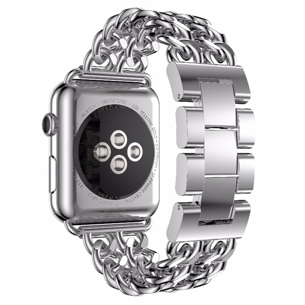 Stahl Armbanduhrband Für Apple Watch Serie 6 44mm / SE 44mm / 5 44mm / 4 44mm / 3 42mm / 2 42mm / 1 42mm - Silber--2