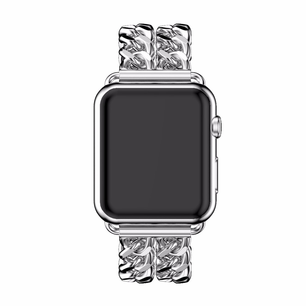 Stahl Armbanduhrband Für Apple Watch Serie 6 44mm / SE 44mm / 5 44mm / 4 44mm / 3 42mm / 2 42mm / 1 42mm - Silber--3