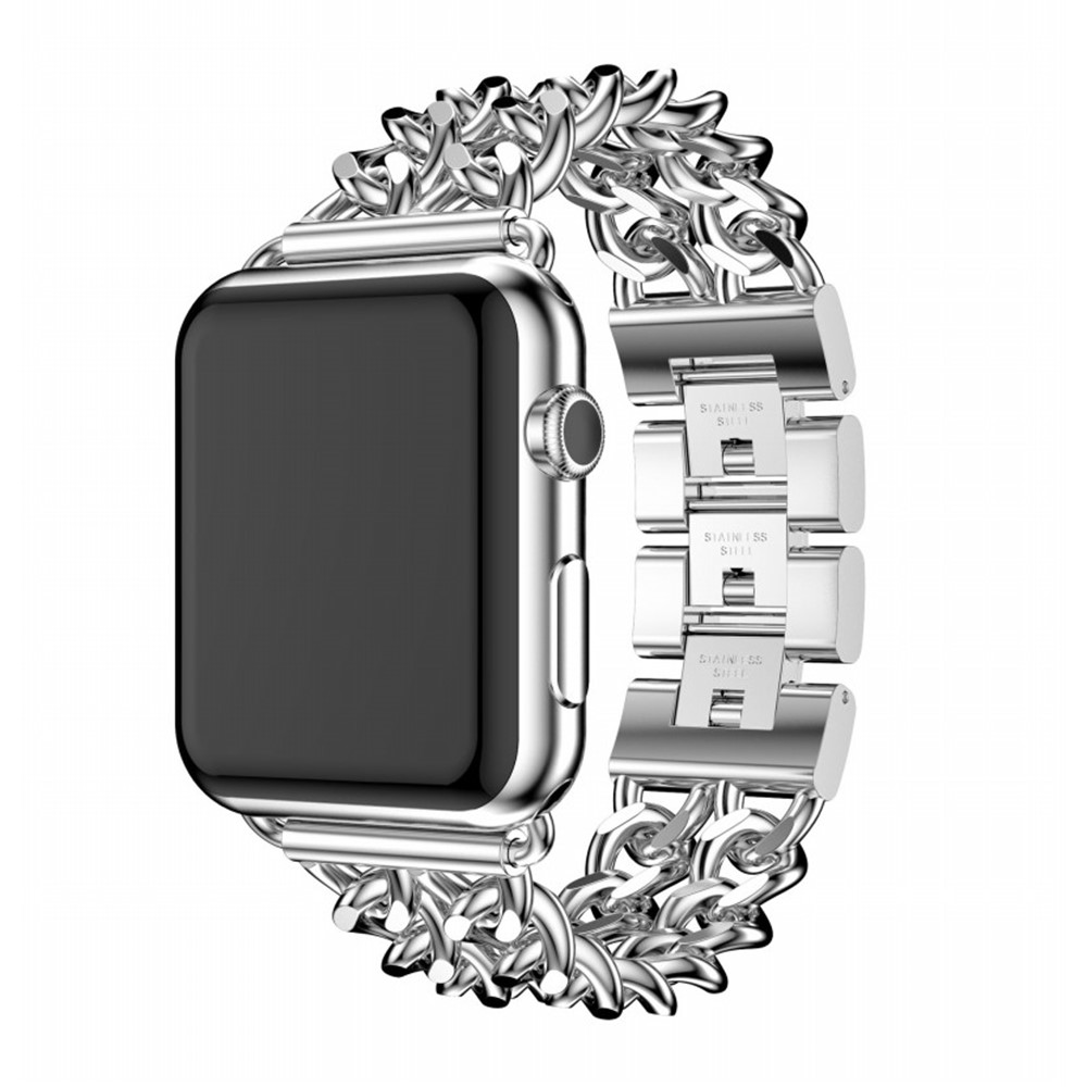 Stahl Armbanduhrband Für Apple Watch Serie 6 44mm / SE 44mm / 5 44mm / 4 44mm / 3 42mm / 2 42mm / 1 42mm - Silber--4