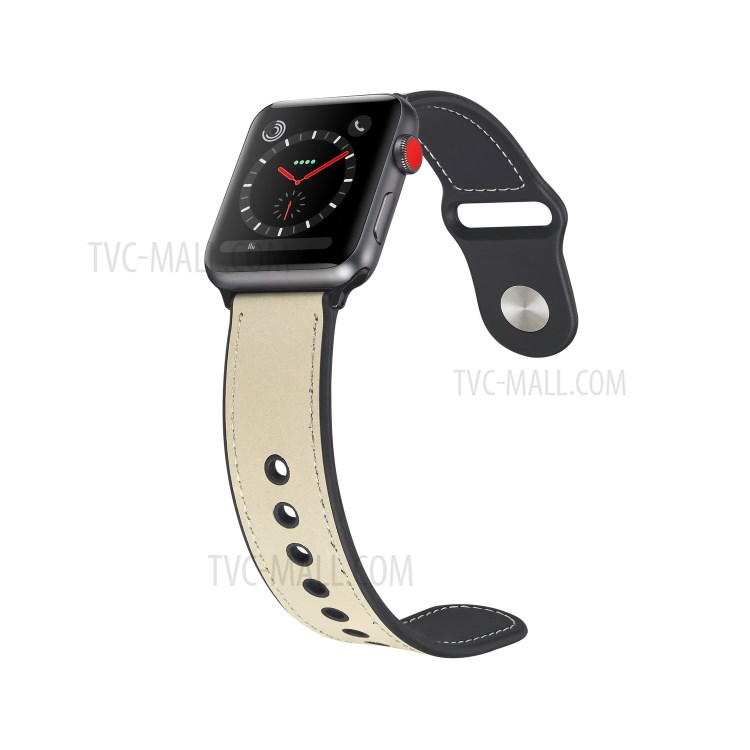 PU-Leder-Uhr-Bandband-Ersatz Für Apple Watch-Serie 4/5/6 / SE 40mm / Apple Watch-Serie 1/2/3 38mm - Beige-4