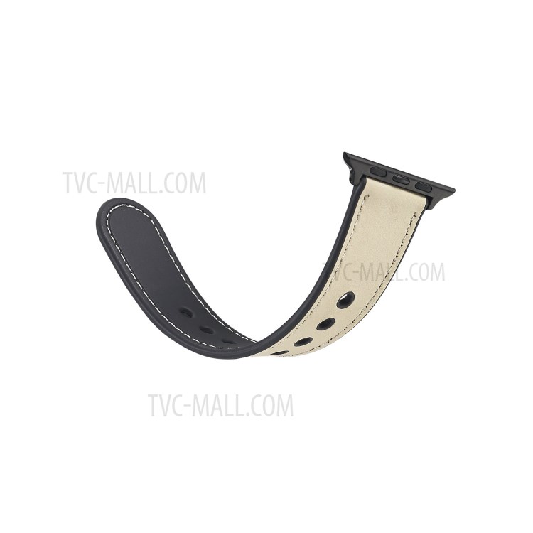 PU-Leder-Uhr-Bandband-Ersatz Für Apple Watch-Serie 4/5/6 / SE 40mm / Apple Watch-Serie 1/2/3 38mm - Beige-6