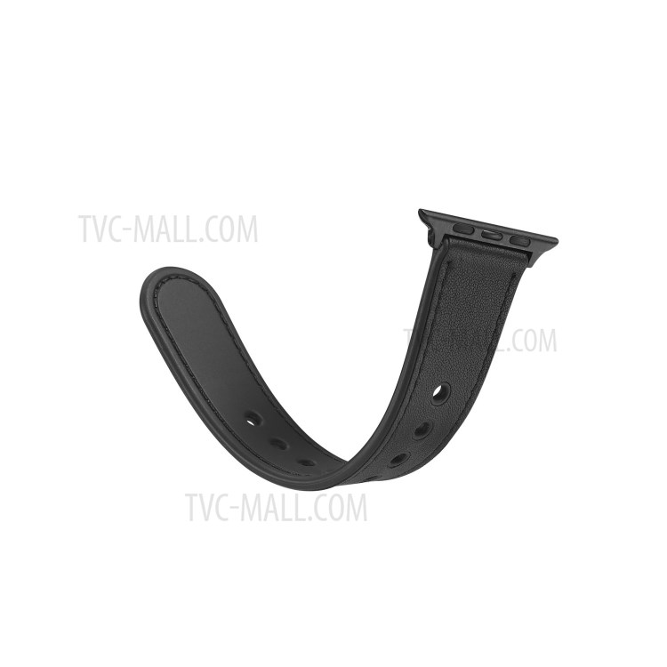 PU-Leder-Uhr-Bandband-Ersatz Für Apple Watch Serie 4/5/6 / SE 44mm / Apple Watch-Serie 1/2/3 42mm - Schwarz-6