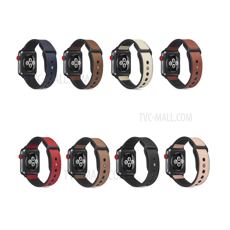 PU-Leder-Uhr-Bandband-Ersatz Für Apple Watch Serie 4/5/6 / SE 44mm / Apple Watch-Serie 1/2/3 42mm - Schwarz-8