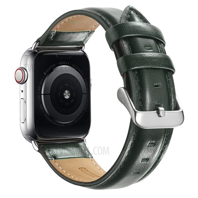 Echtes Leder Smart Watch-Band Für Apple-Uhr 1 (38mm) / 2 (38mm) / 3 (38mm) / 4 (40mm) / 5 (40mm) / 6 (40mm) / Se (40mm) - Grün-1