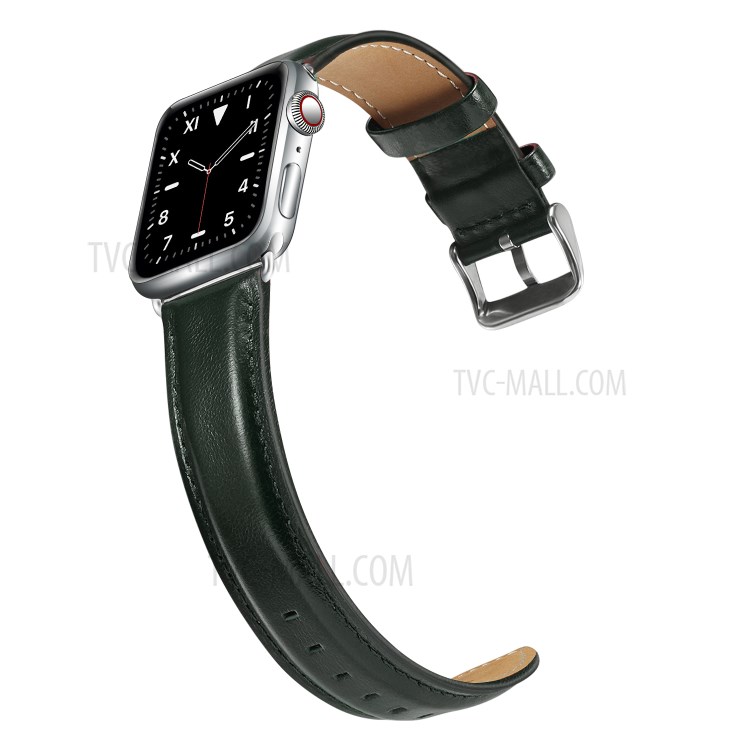 Echtes Leder Smart Watch-Band Für Apple-Uhr 1 (38mm) / 2 (38mm) / 3 (38mm) / 4 (40mm) / 5 (40mm) / 6 (40mm) / Se (40mm) - Grün-4