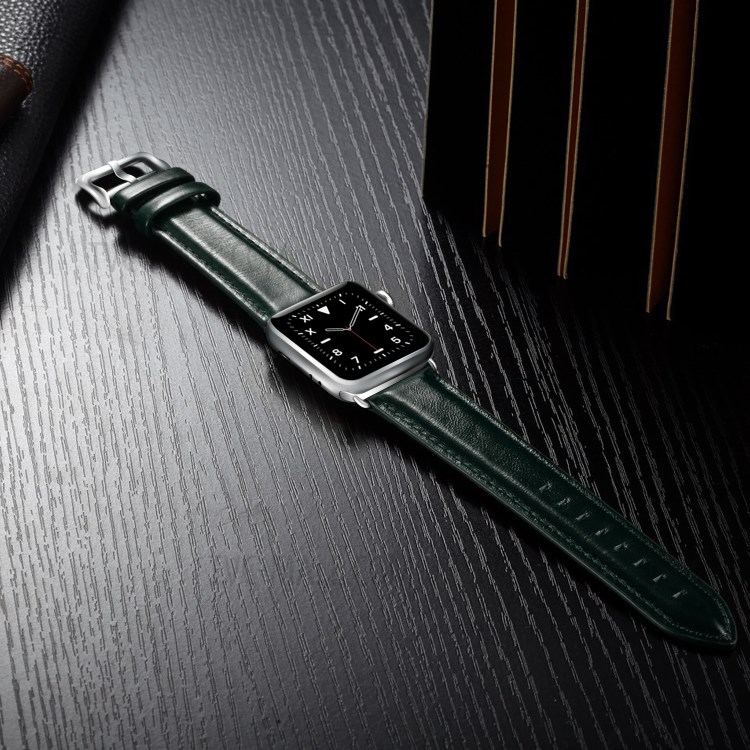 Echtes Leder Smart Watch-Band Für Apple-Uhr 1 (38mm) / 2 (38mm) / 3 (38mm) / 4 (40mm) / 5 (40mm) / 6 (40mm) / Se (40mm) - Grün-6