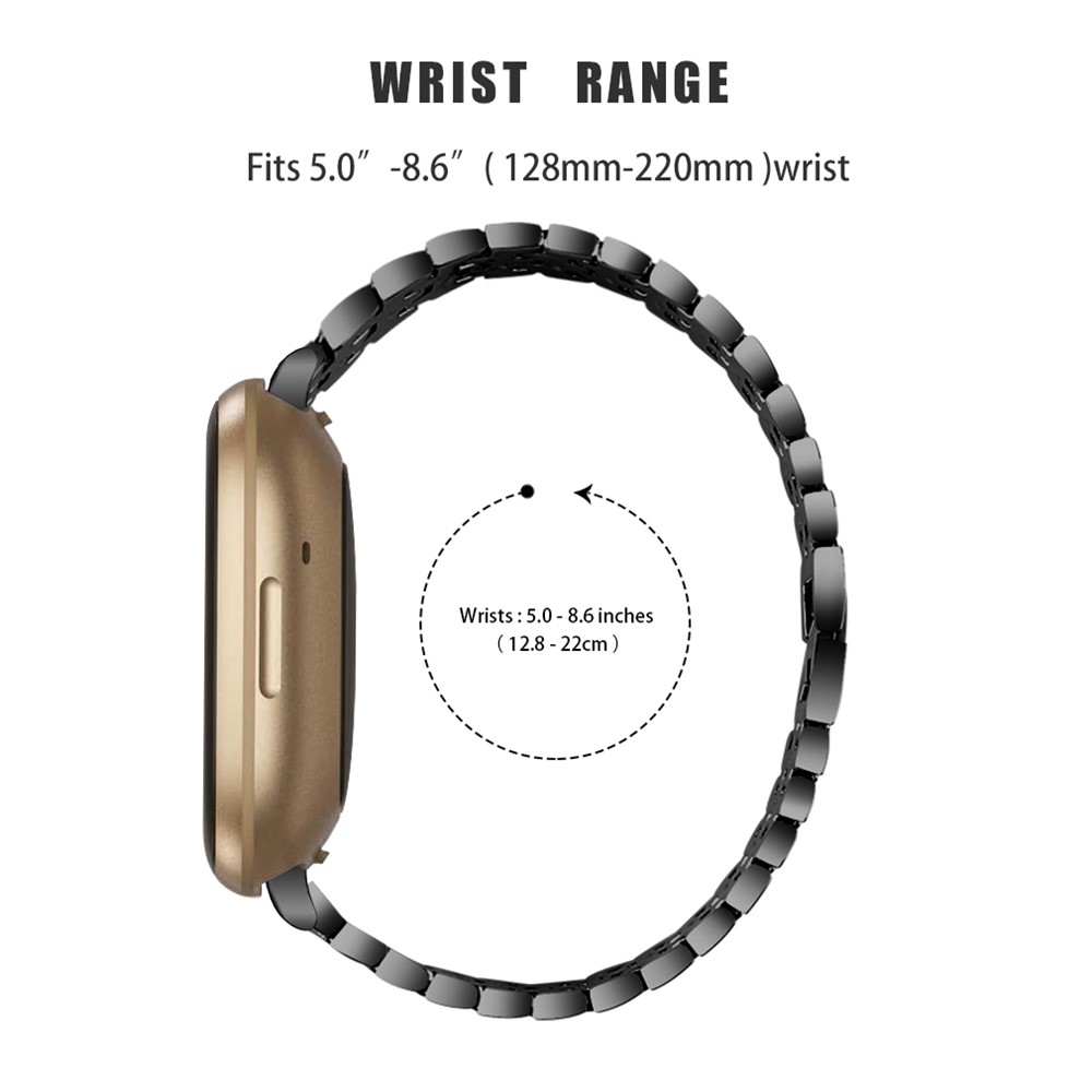 Dispensing Rhinestone Decor Watch Strap Replacement for Fitbit Versa 3/Sense - Black-2