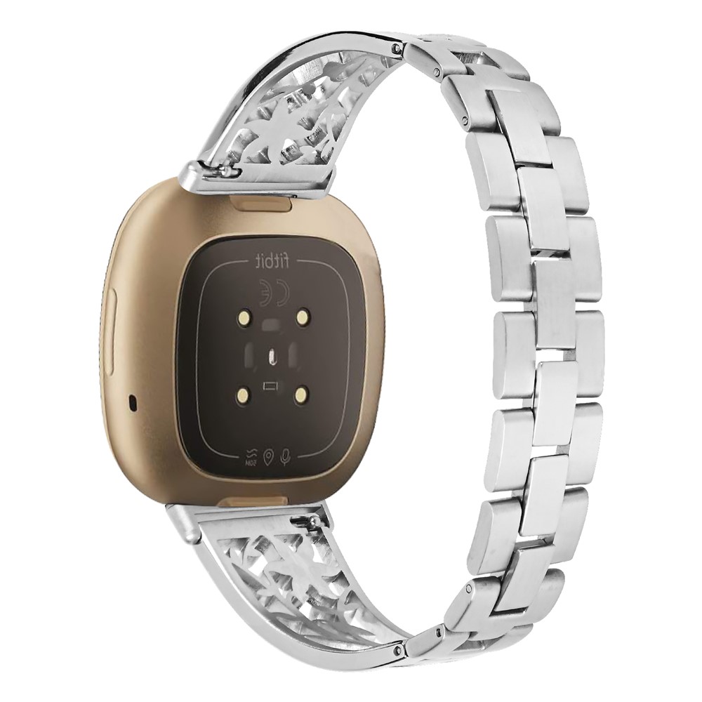 Starfish Shape Rhinestone Decor Stainless Steel Smart Watch Strap Replacement for Fitbit Versa 3/Sense-1