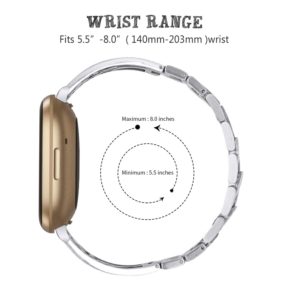 Starfish Shape Rhinestone Decor Stainless Steel Smart Watch Strap Replacement for Fitbit Versa 3/Sense-4