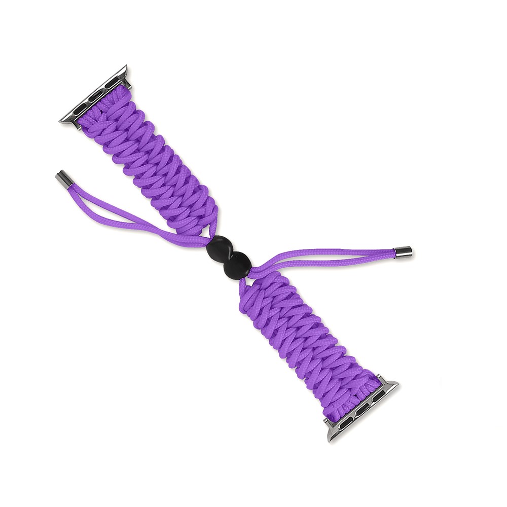 Multi-Color Adjustable Braided Rope New Style Watchband Replacement for Apple Watch Series 1 38mm/2 38mm/3 38mm/4 40mm/5 40mm/6 40mm - Purple-1