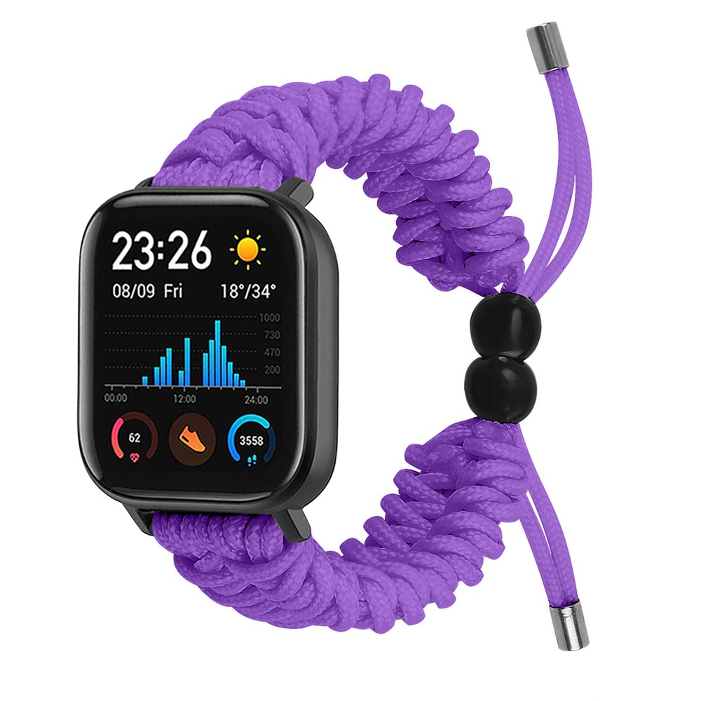 New Style Multi-Color Braided Rope Adjustable Watchband Strap for Huami Amazfit Smart Watch 20mm - Purple-2