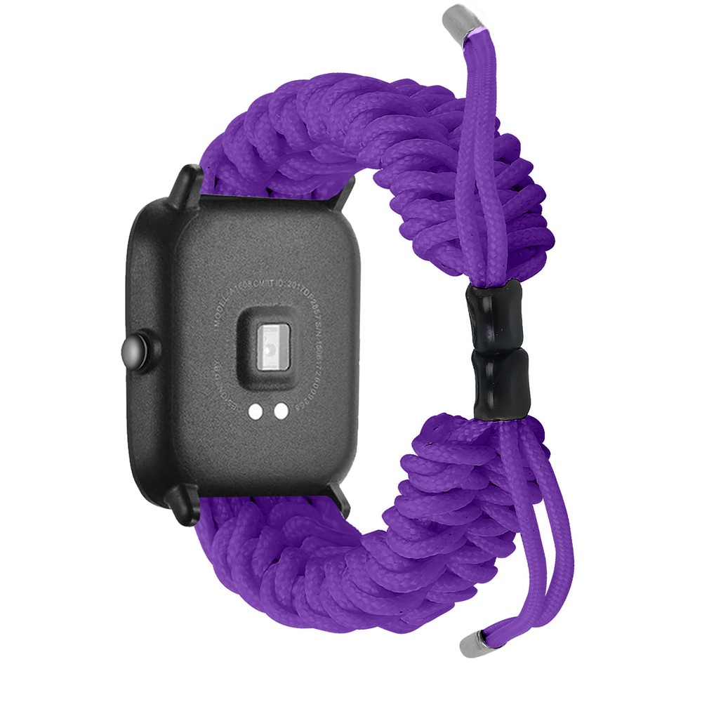 New Style Multi-Color Braided Rope Adjustable Watchband Strap for Huami Amazfit Smart Watch 20mm - Purple-4