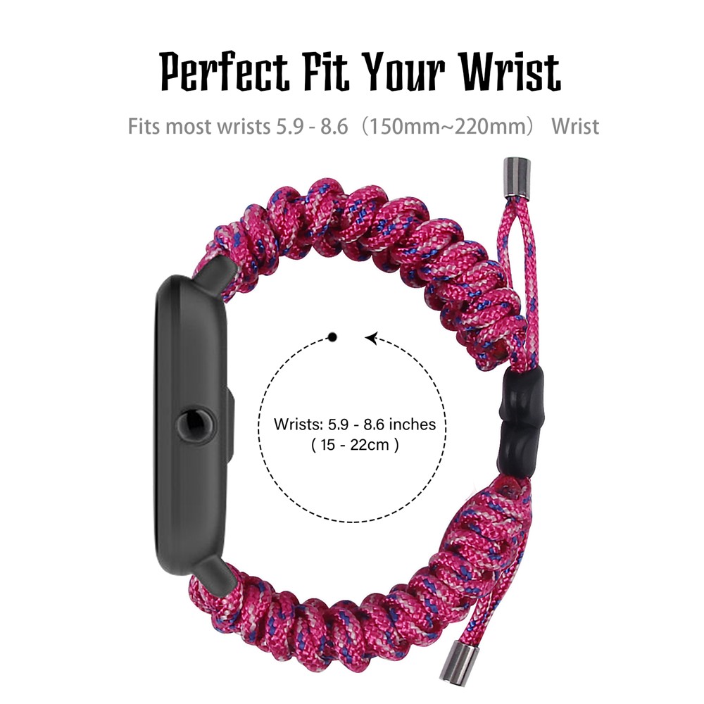 New Style Multi-Color Braided Rope Adjustable Watchband for Huami Amazfit Smart Watch 22mm - Rose-5