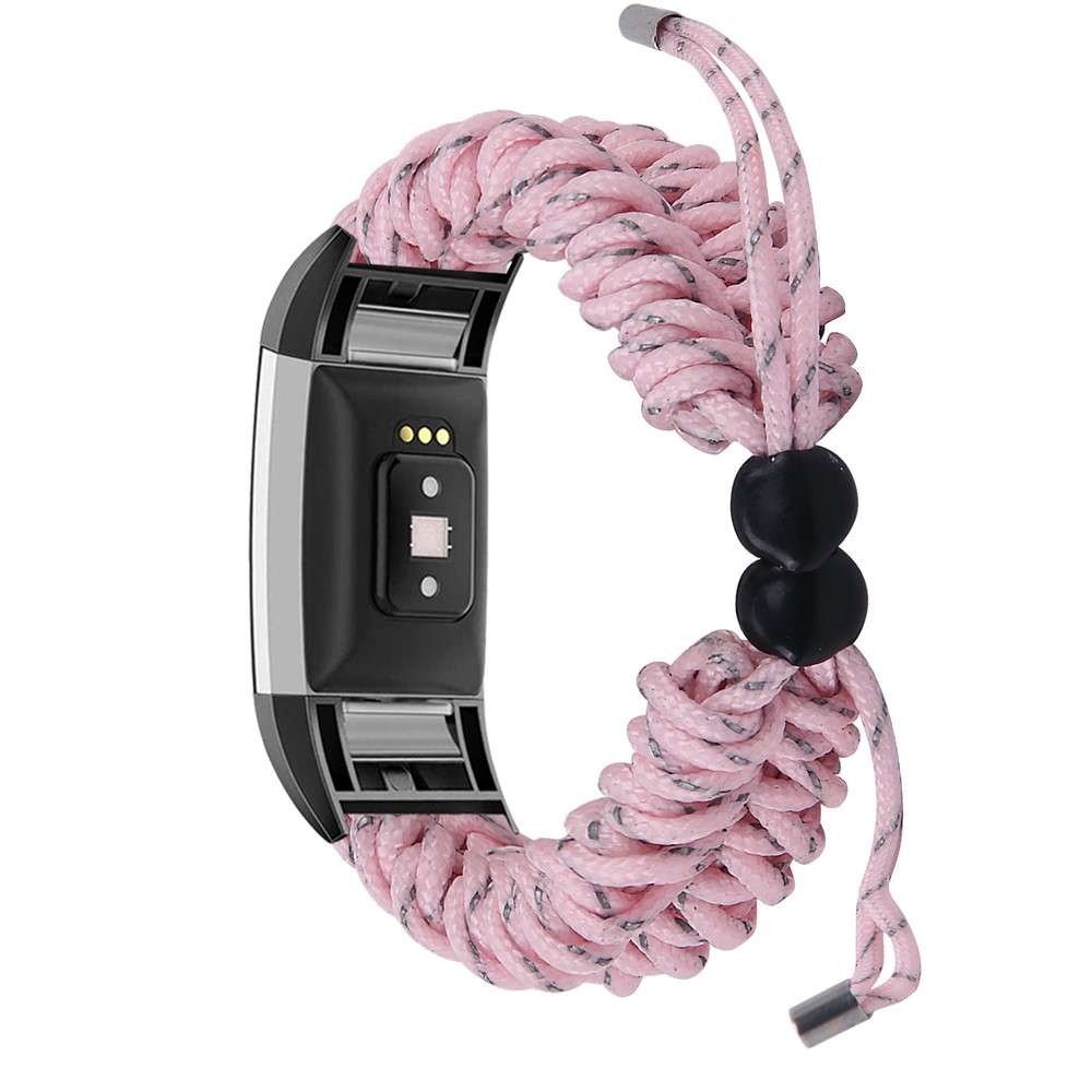 Novo Estilo Ajustável Corda Trançada Substituir A Alça De Relógio Para O Fitbit Charge 2 - Rosa-4