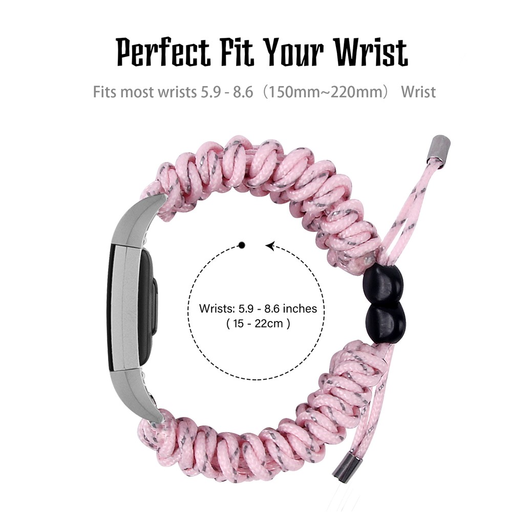 Novo Estilo Ajustável Corda Trançada Substituir A Alça De Relógio Para O Fitbit Charge 2 - Rosa-5